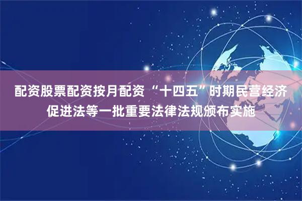 配资股票配资按月配资 “十四五”时期民营经济促进法等一批重要法律法规颁布实施